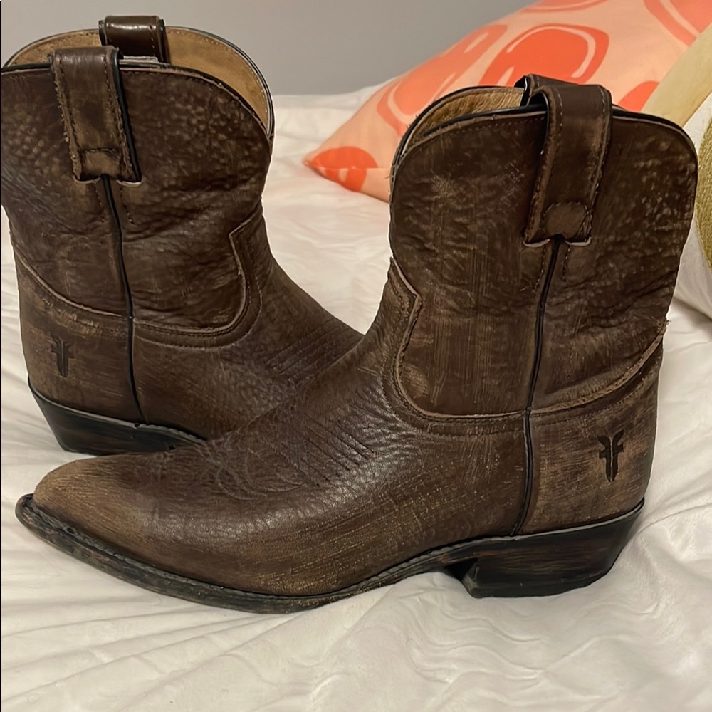Brown FRYE Leather Cowboy Boots